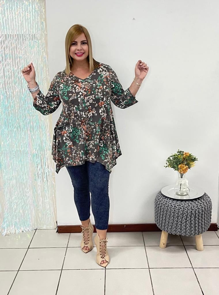 Plus Animal Print Top