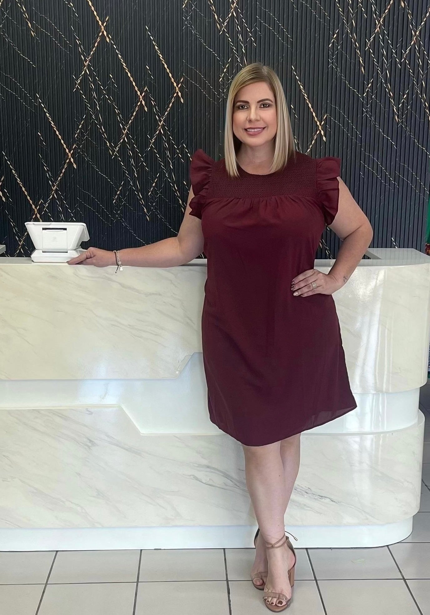 Burgandy short dress