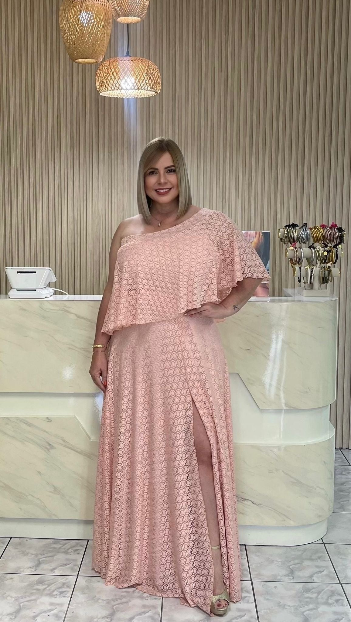 Blush pink maxi dress By C Orozco