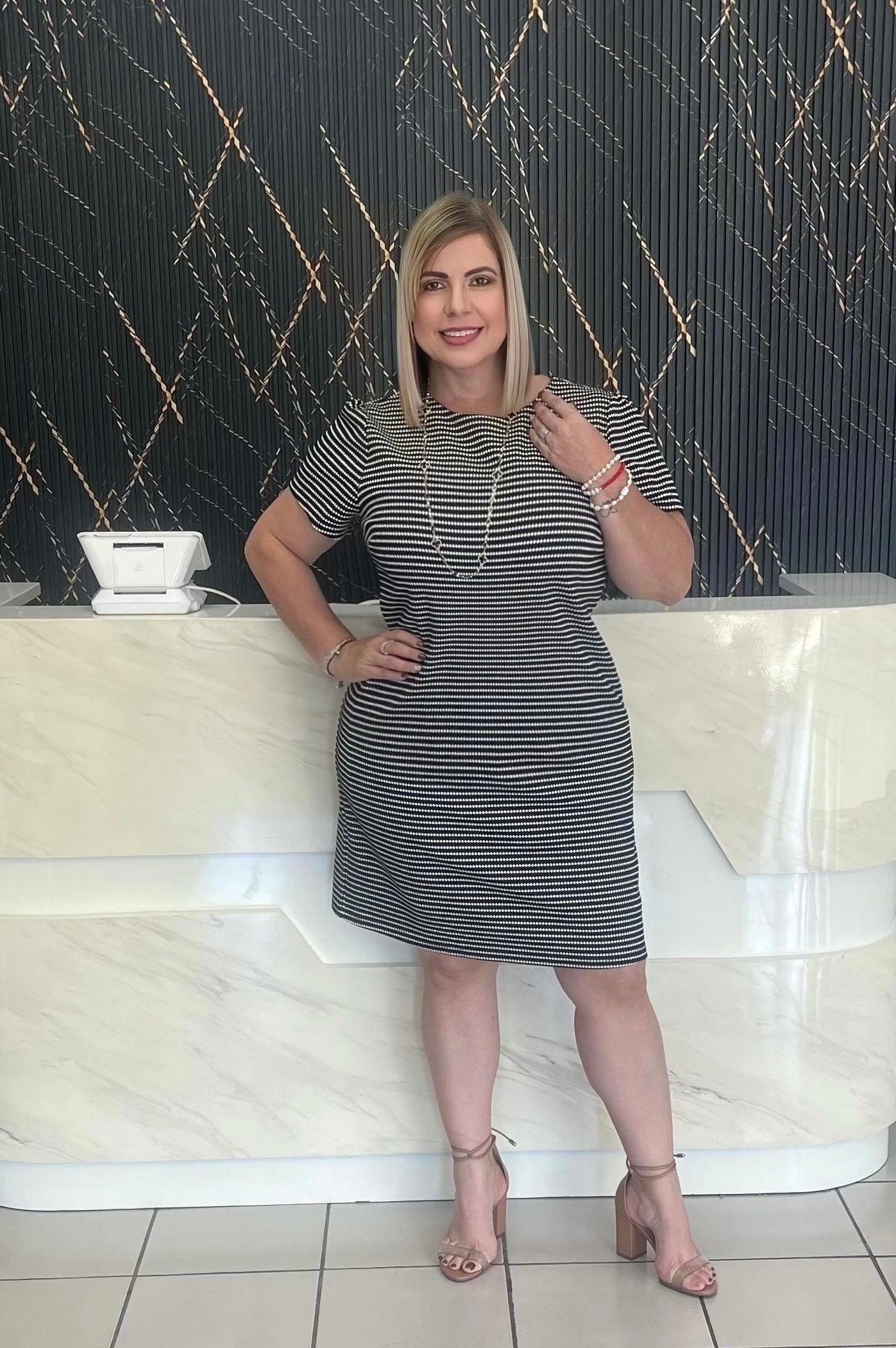 Black & white short dress
