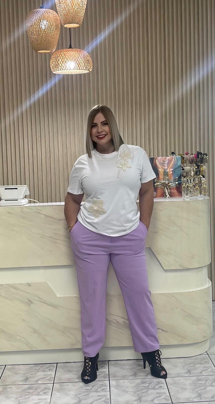 T-shirt top white plus