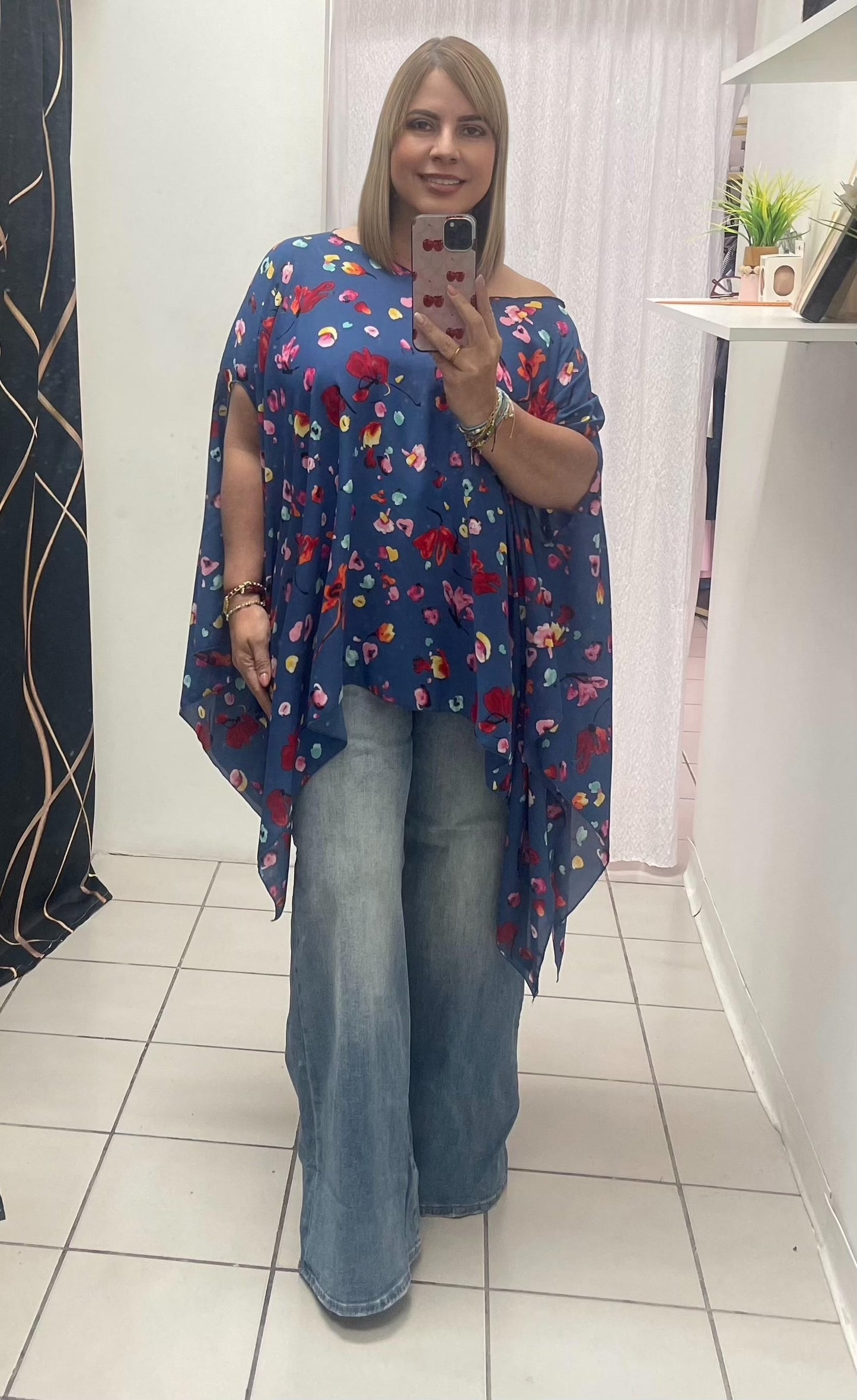 Two ways flowers tunic