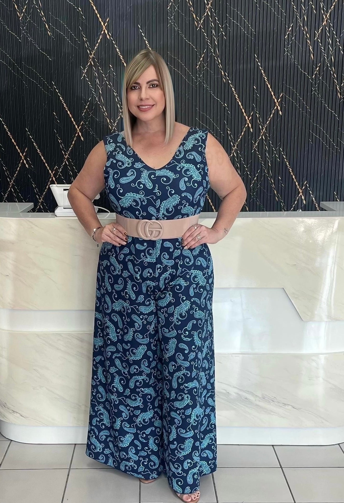 Print plus jumpsuit