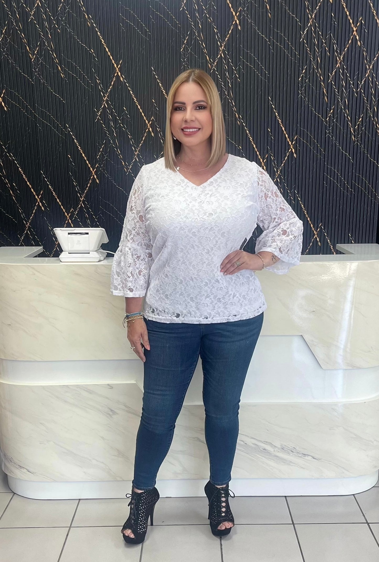 White lace top