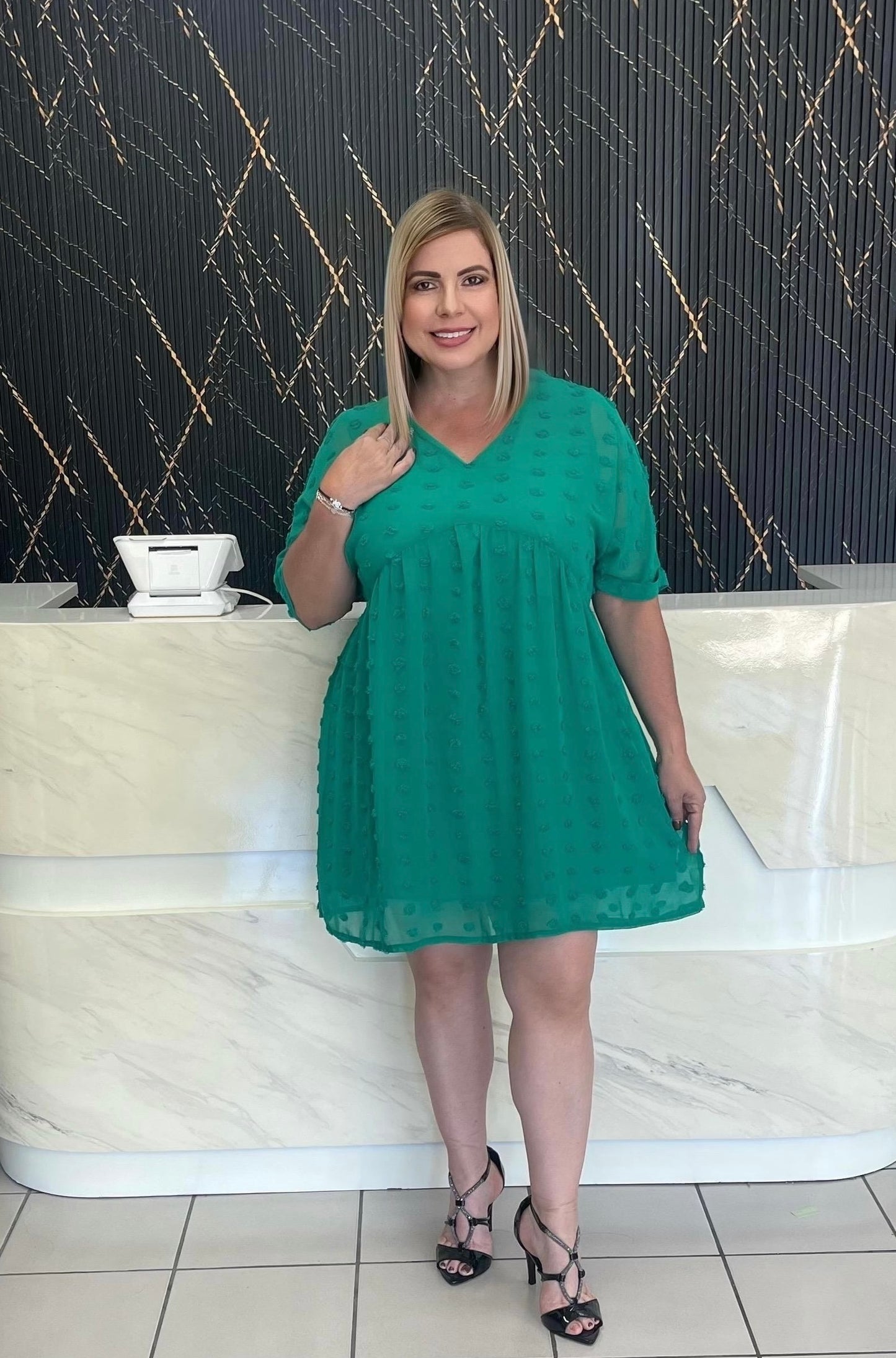 Green short dress