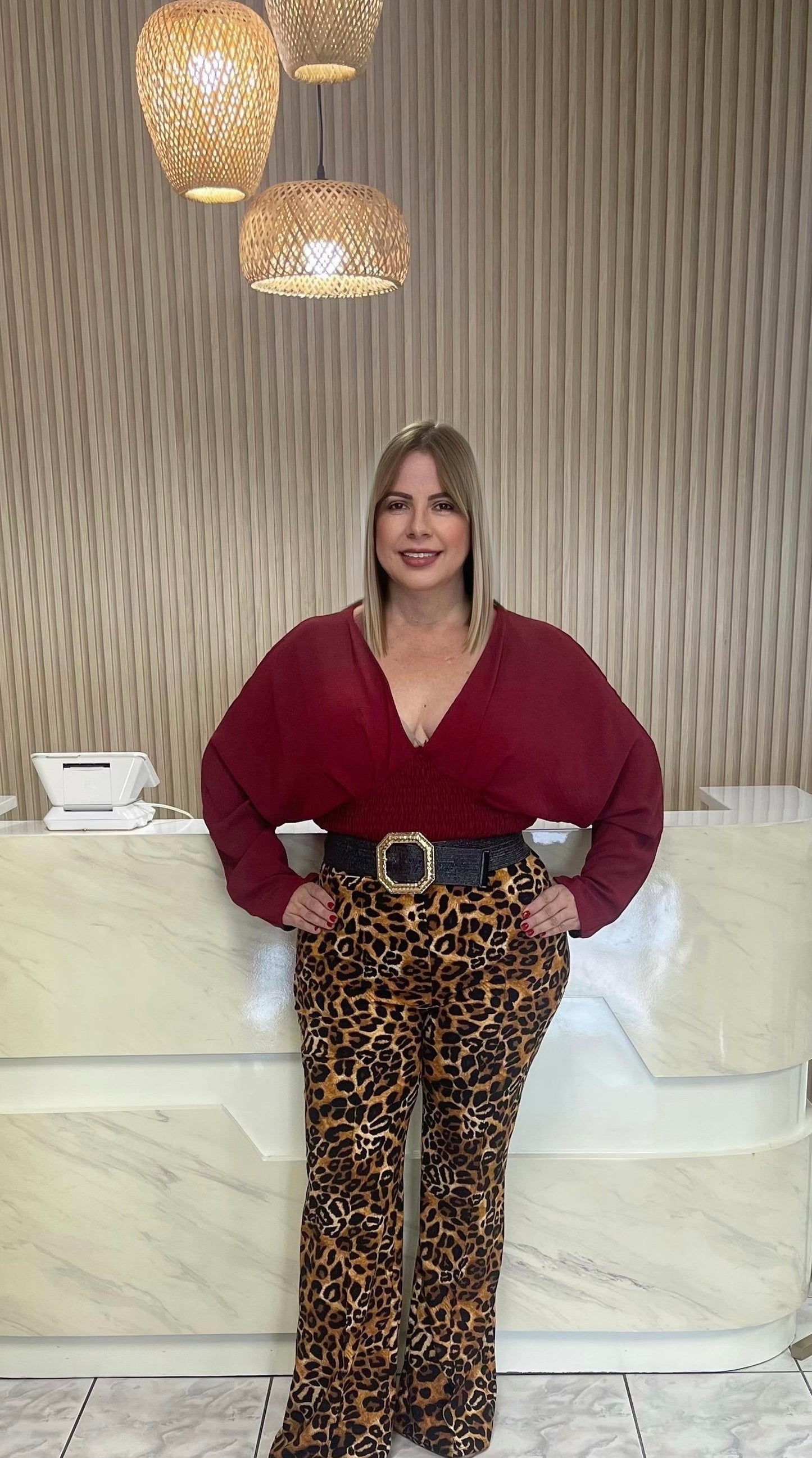 Animal print plus pant