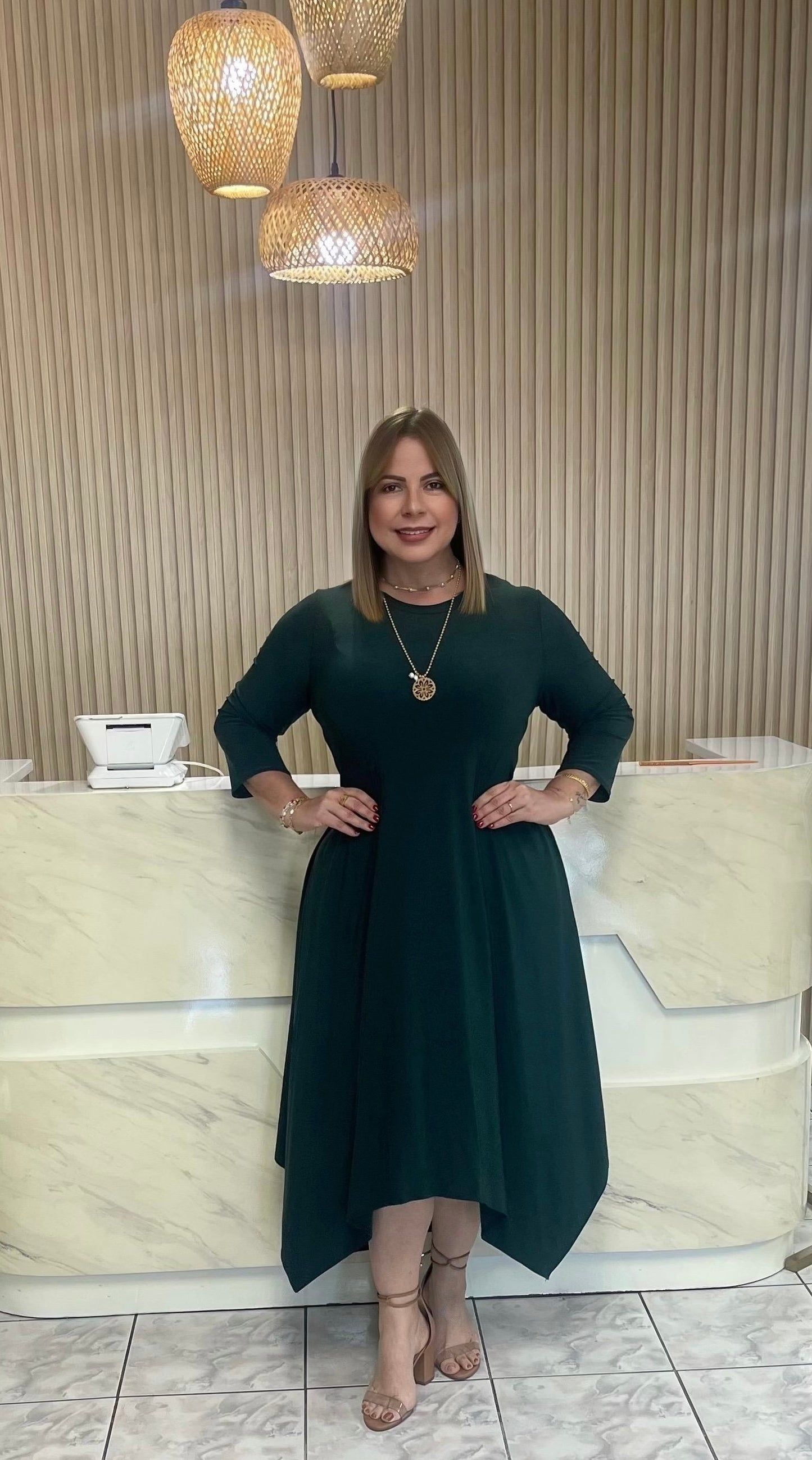 Hunter green plus dress