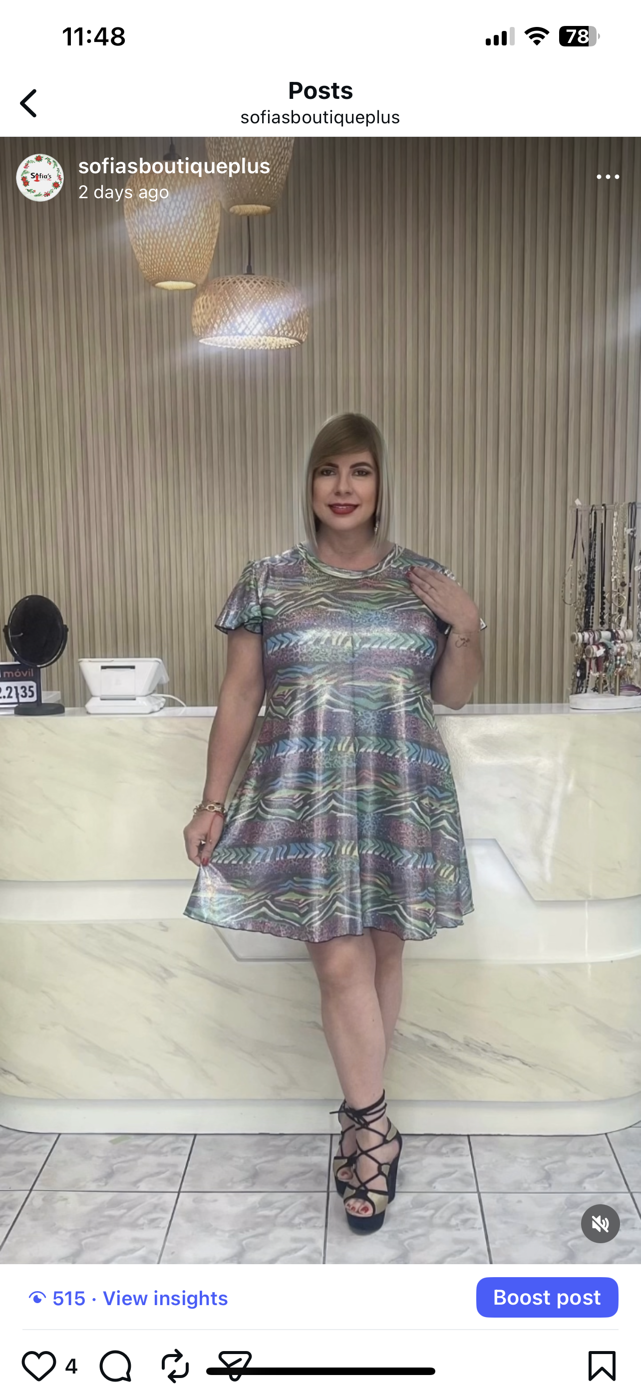 Metalic plus short dress