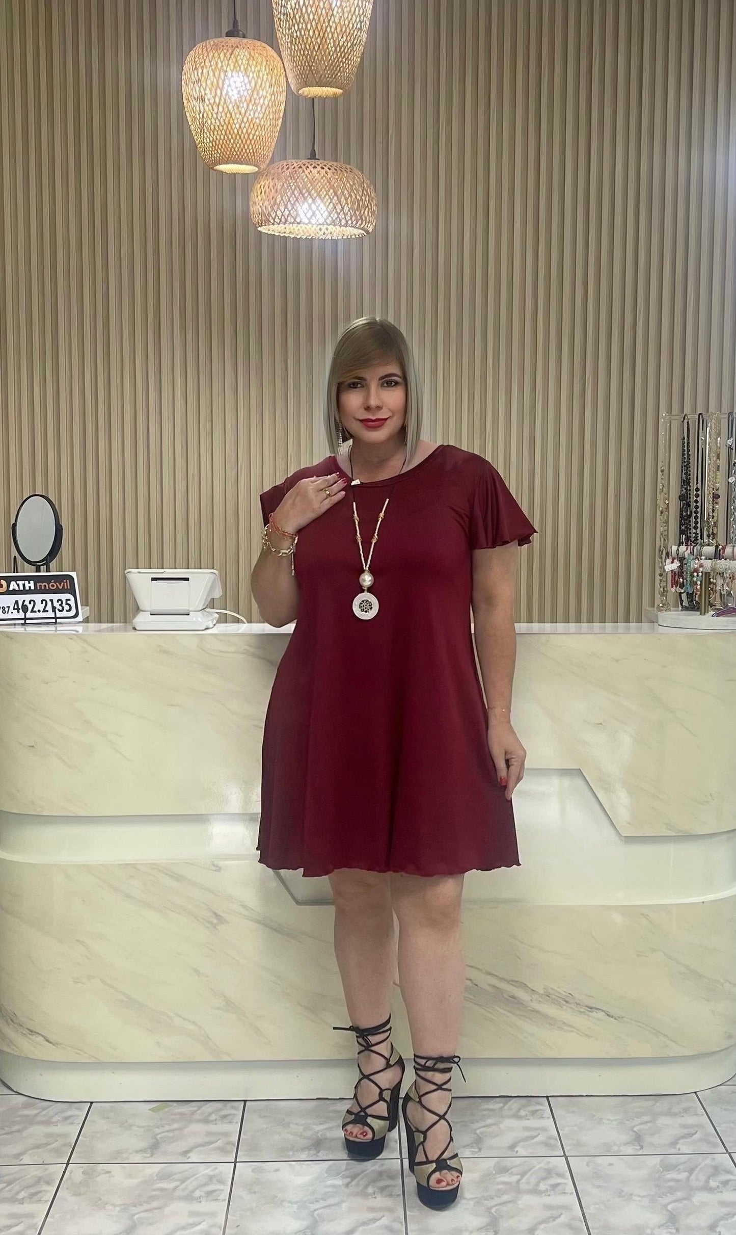Burgandy short dress