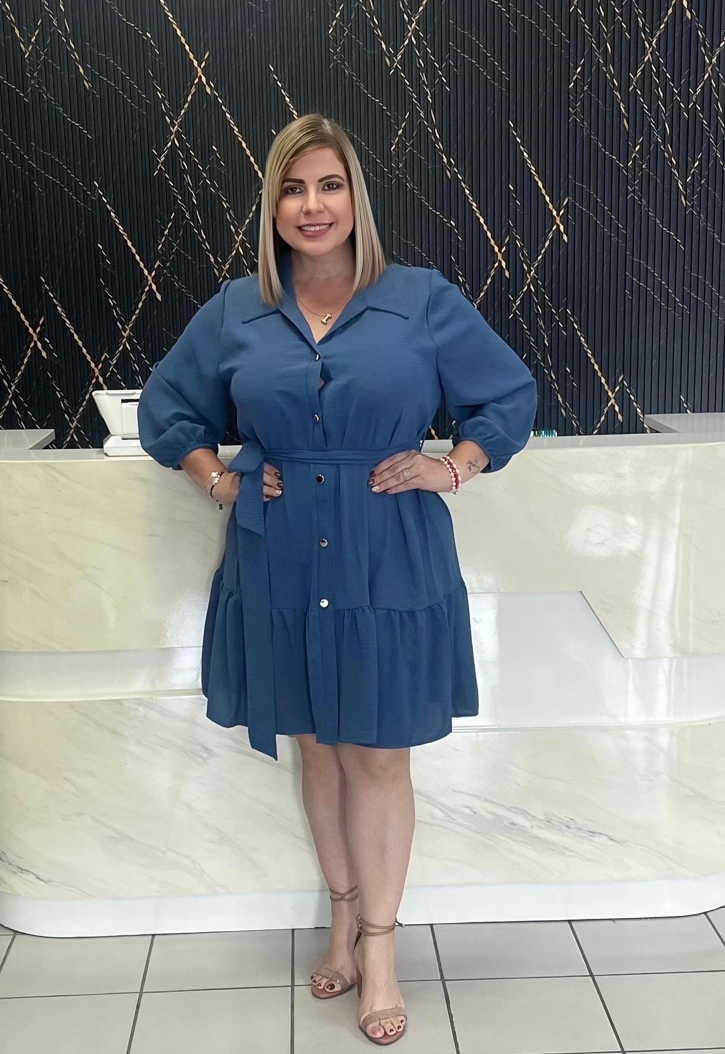 Blue short dress
