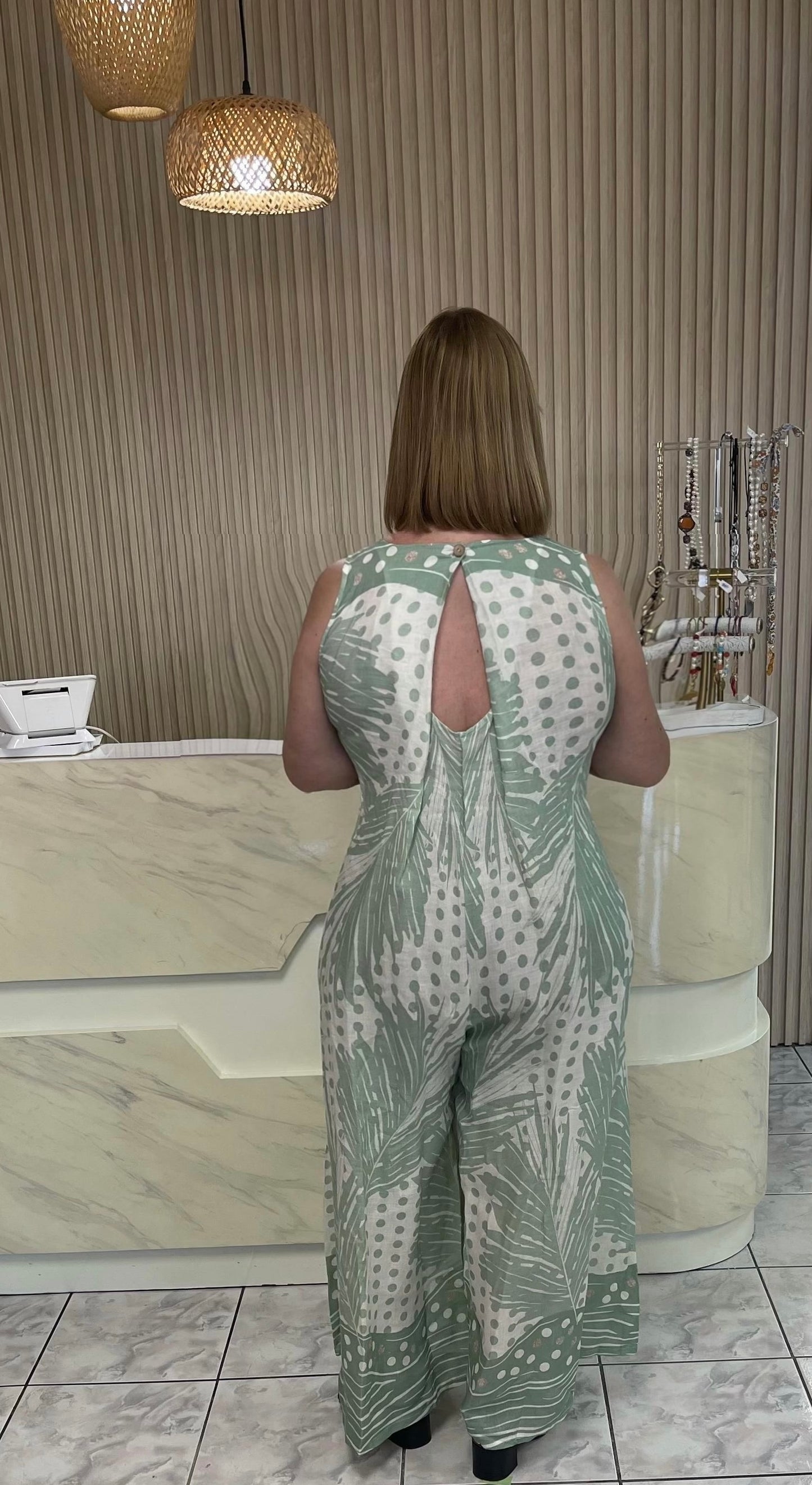 Italian baby green plus jumpsuit