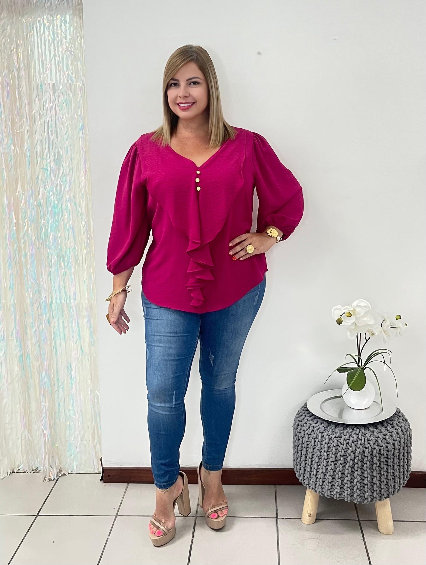 Plus Blusa Magenta