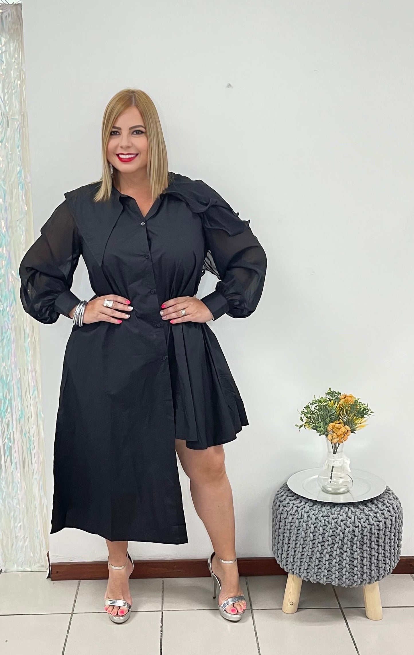 Plus Black Asymmetric Top