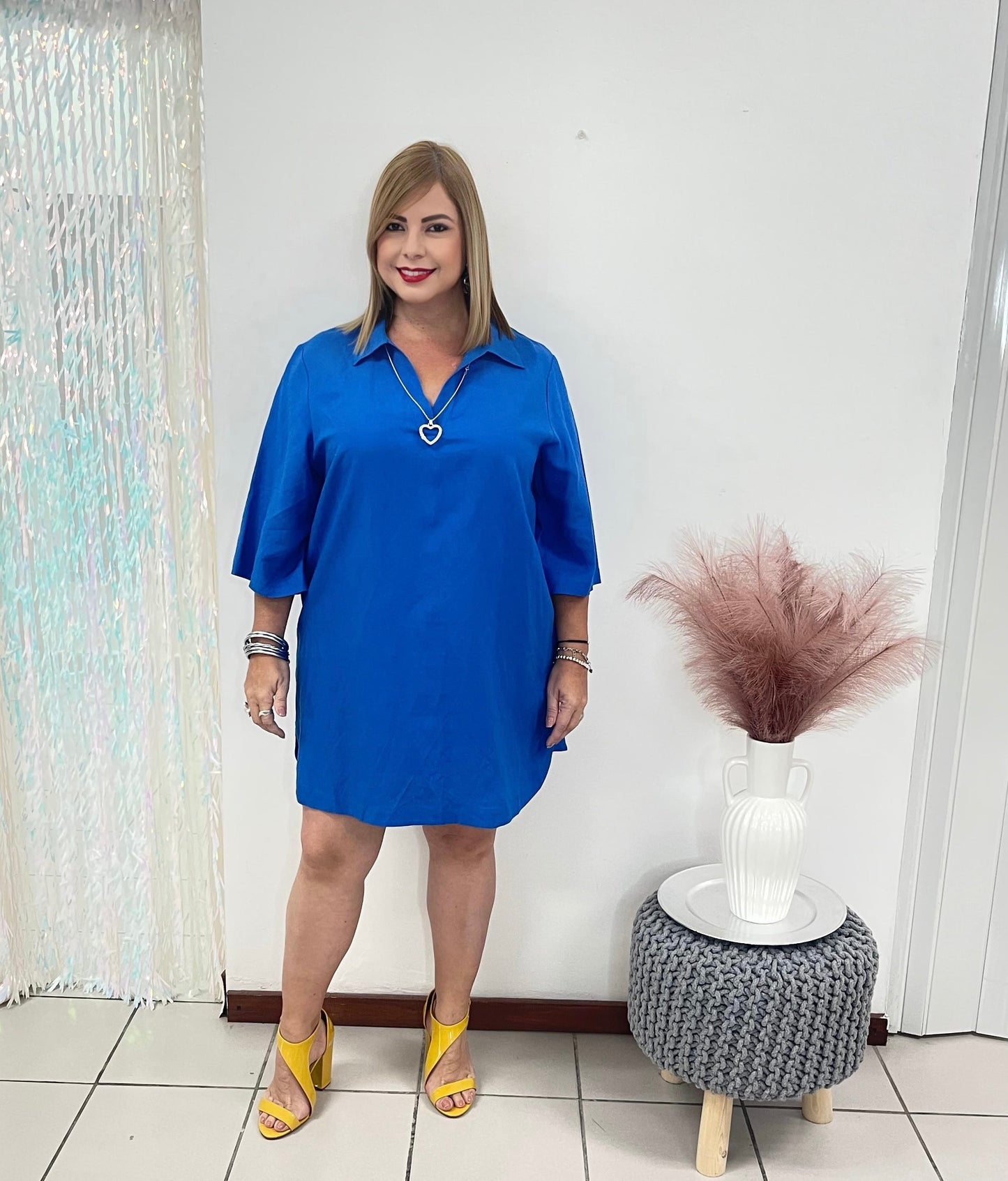 Plus Blue Short Dress