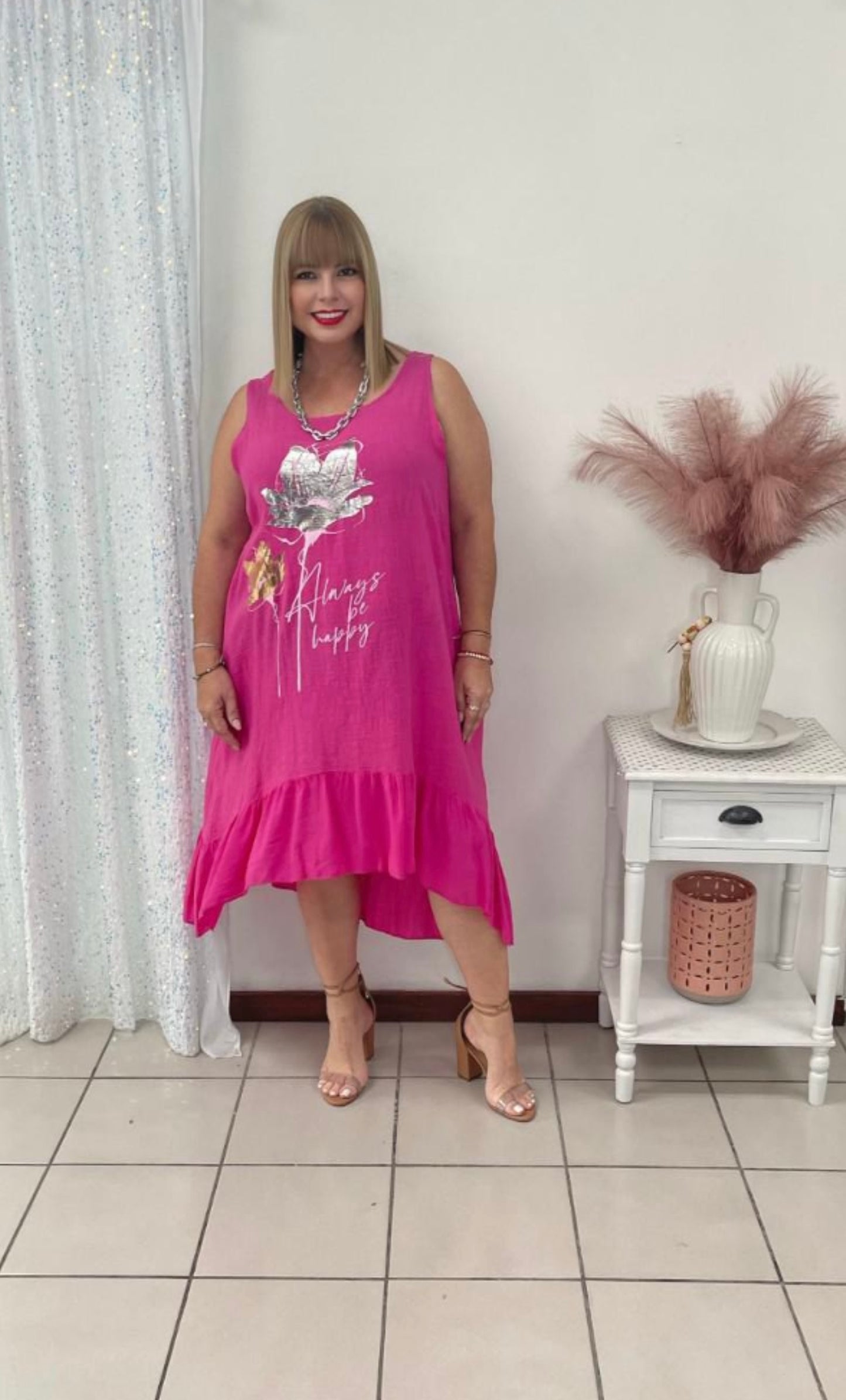 Plus Pink Short Dress By: Italy