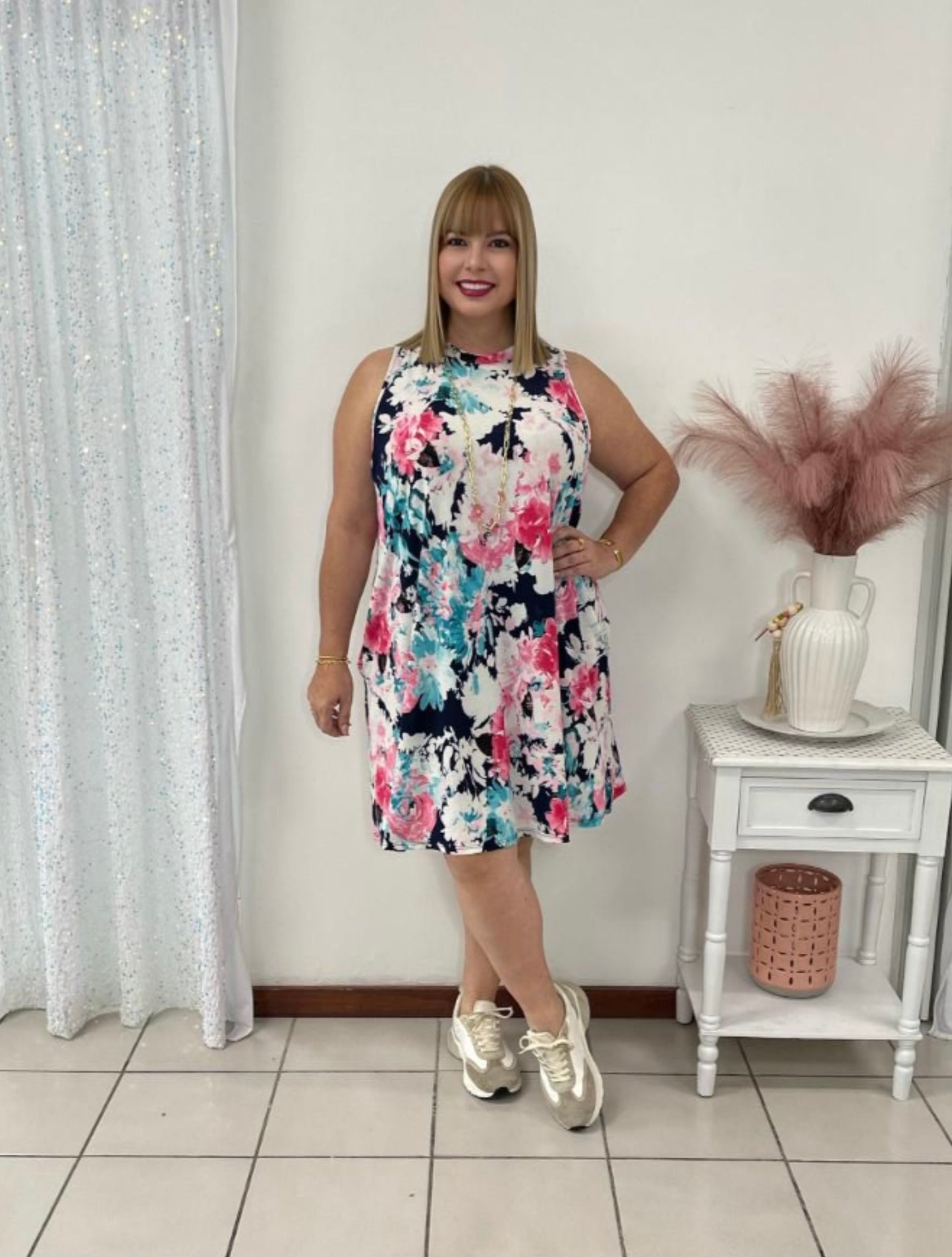 Plus Blue Short Dress