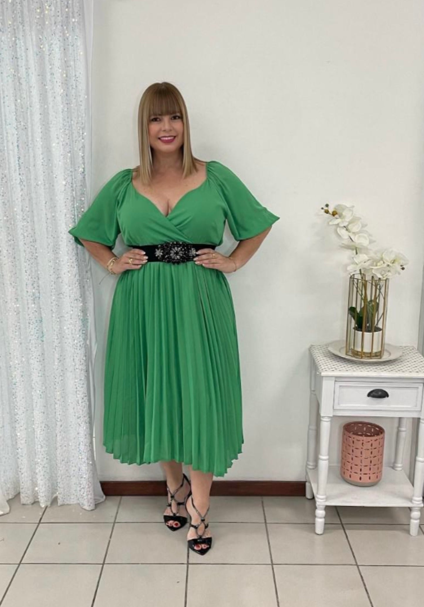 Plus green Middie dress