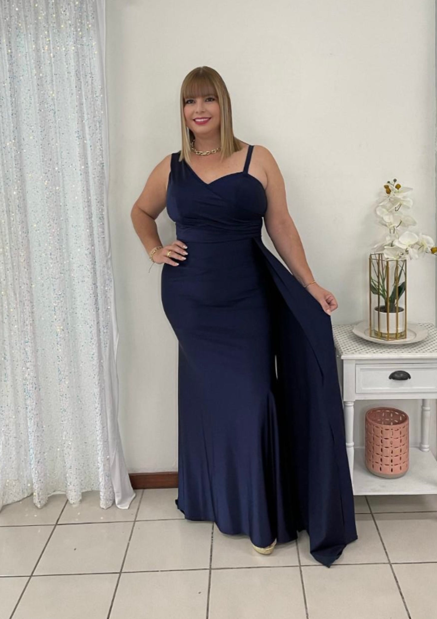 Plus Navy Blue Maxi Dress