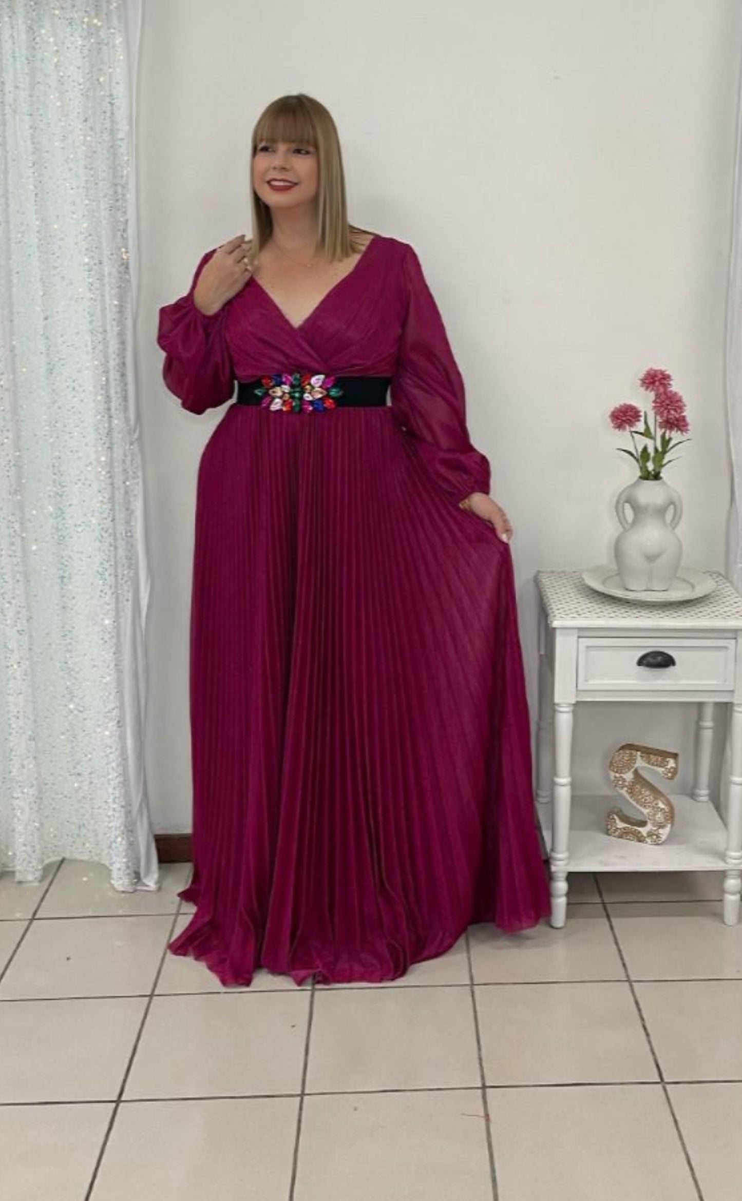 Plus Magenta Maxi Dress