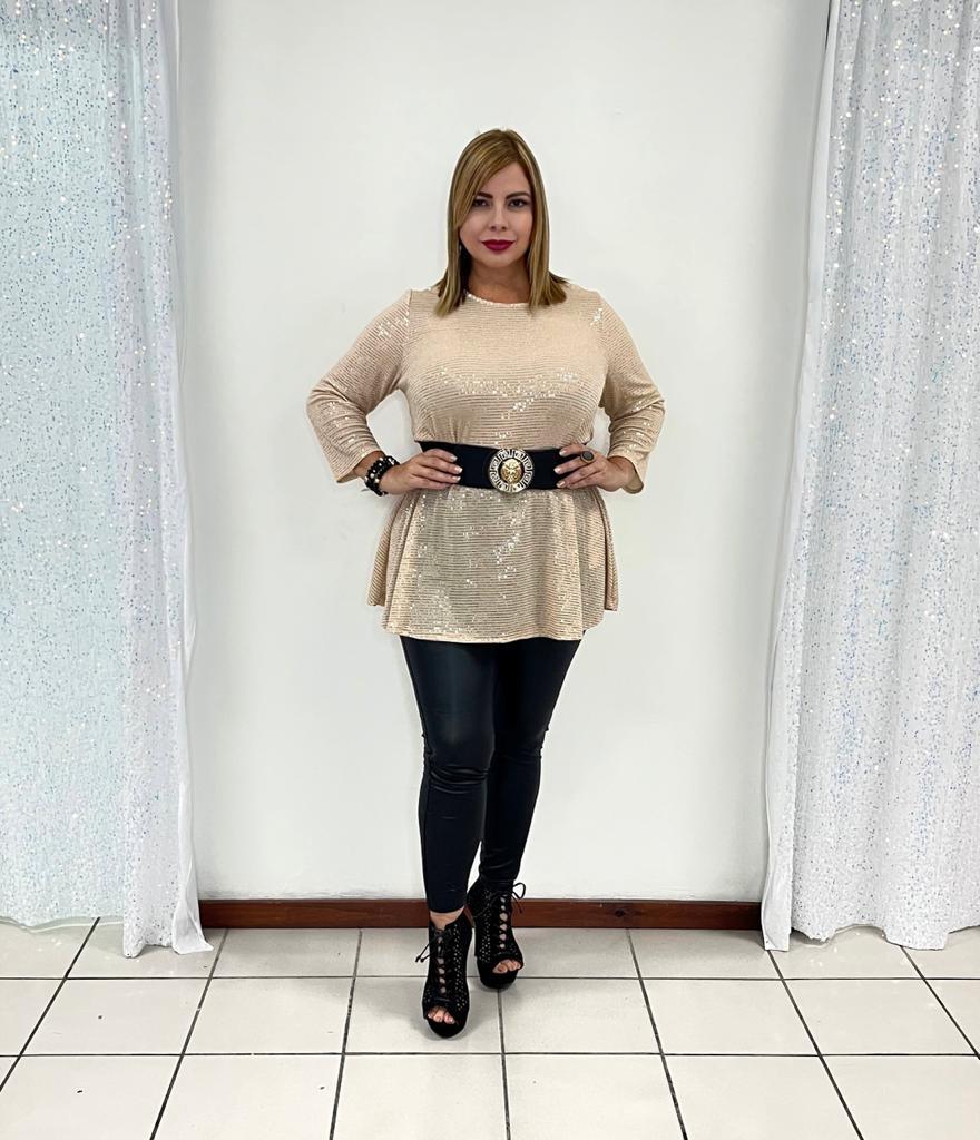Plus Blouse With golden glitter