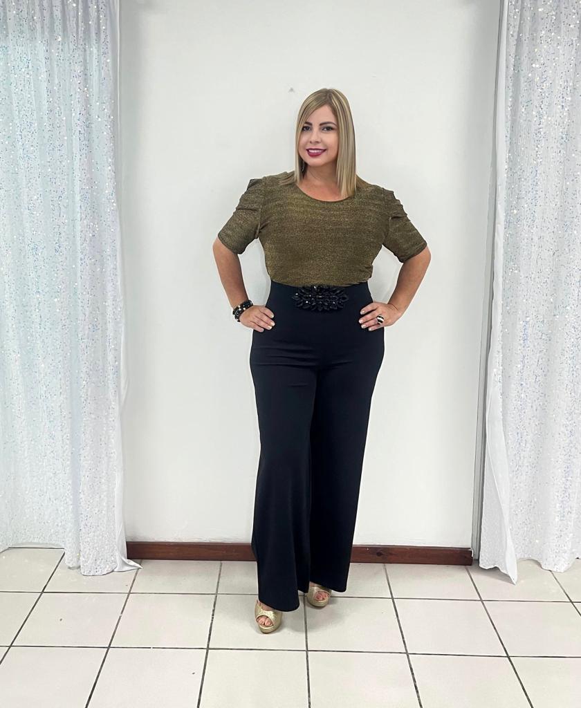 Plus Jumpsuit Dorado y Negro