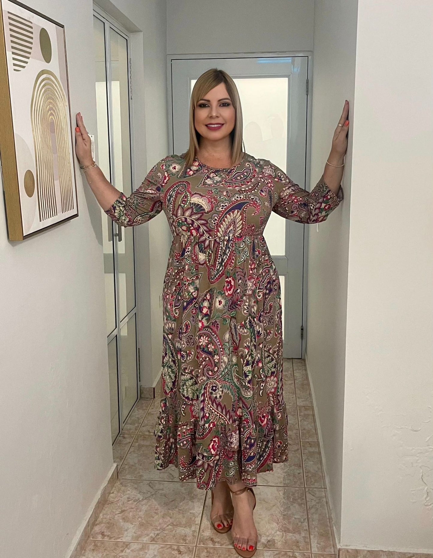 Plus Print Long Dress