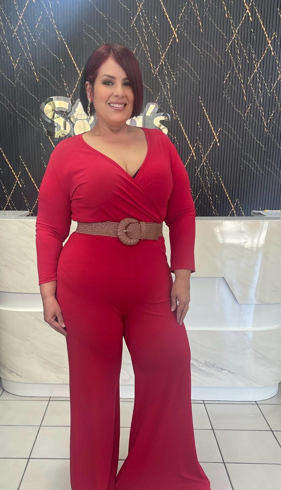 Plus Red jumpsuit