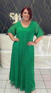 Plus Green maxi dress By:Zoraya Desing