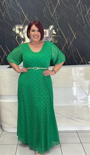 Plus Green maxi dress By:Zoraya Desing