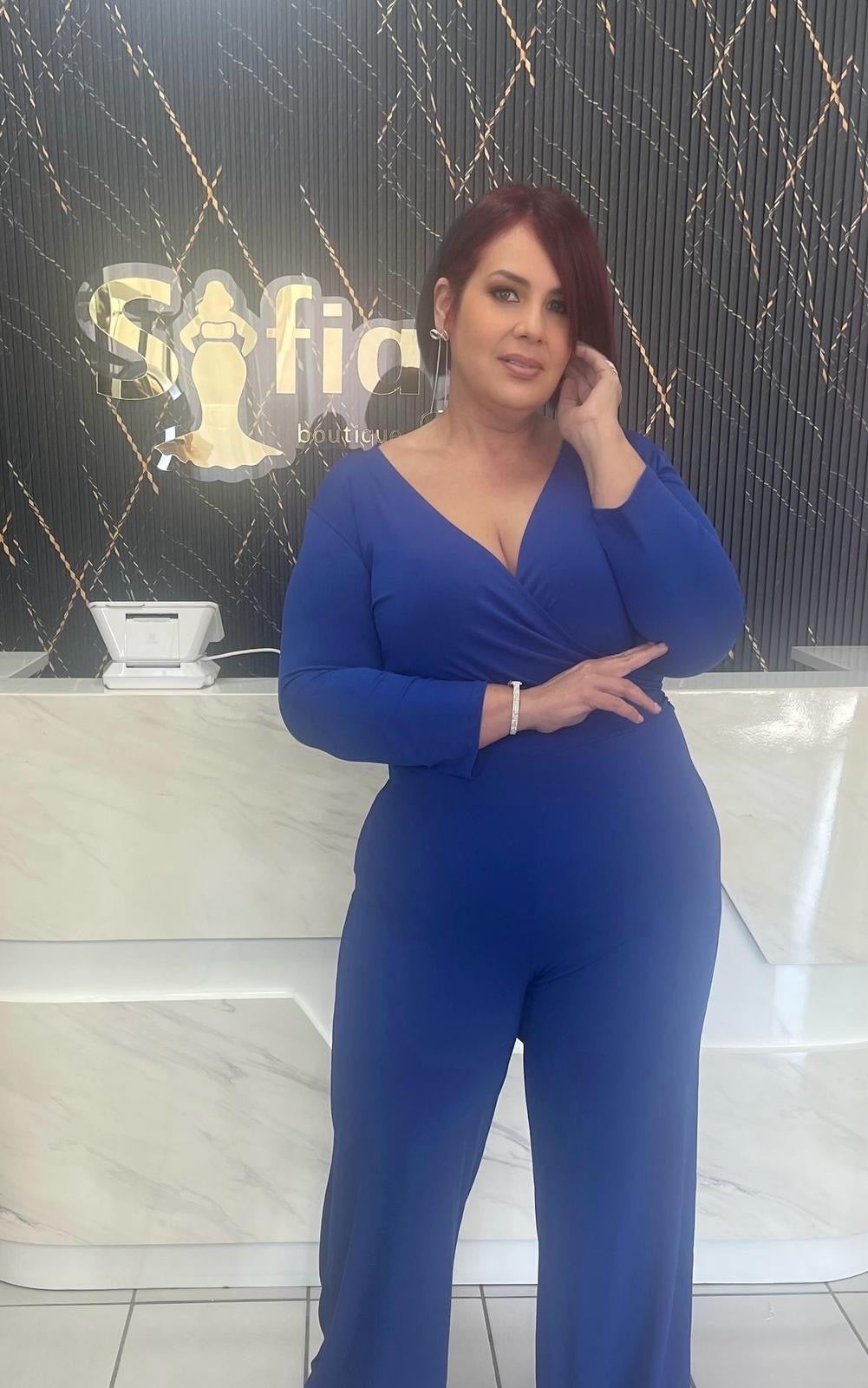 Plus royal blue jumpsuit