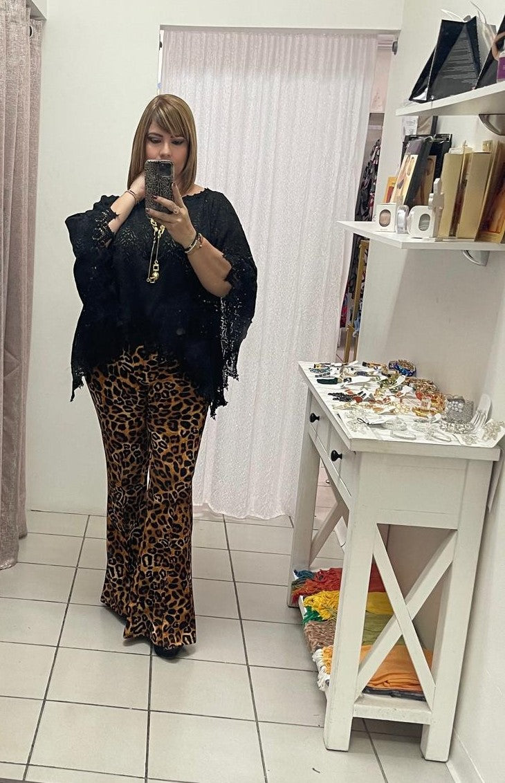 Plus animal print bottoms