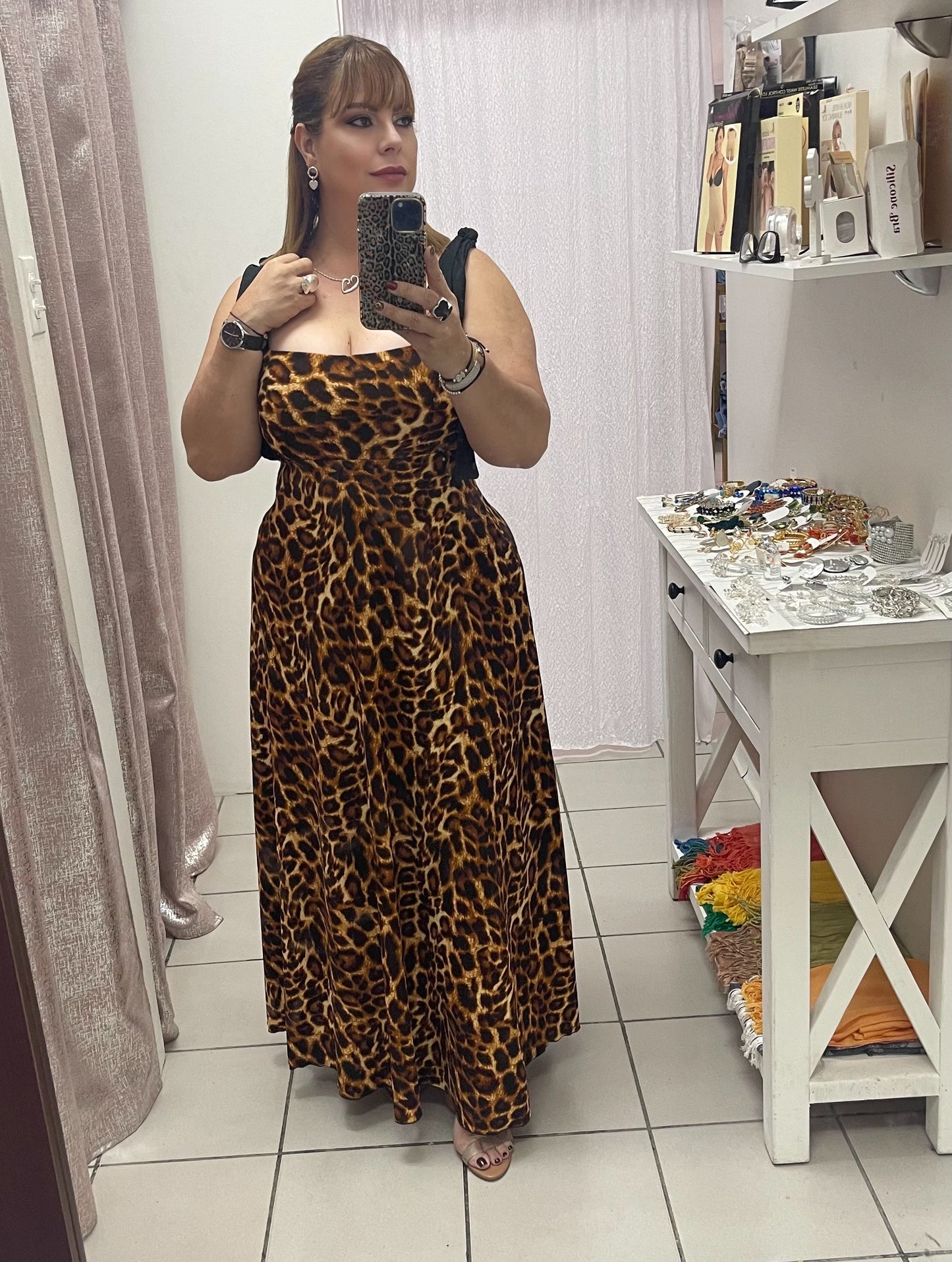 Plus animal print maxi dress by: Caludia Orozco