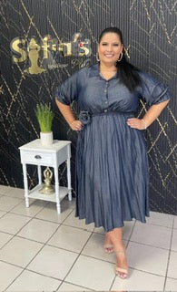 Plus denim short dress