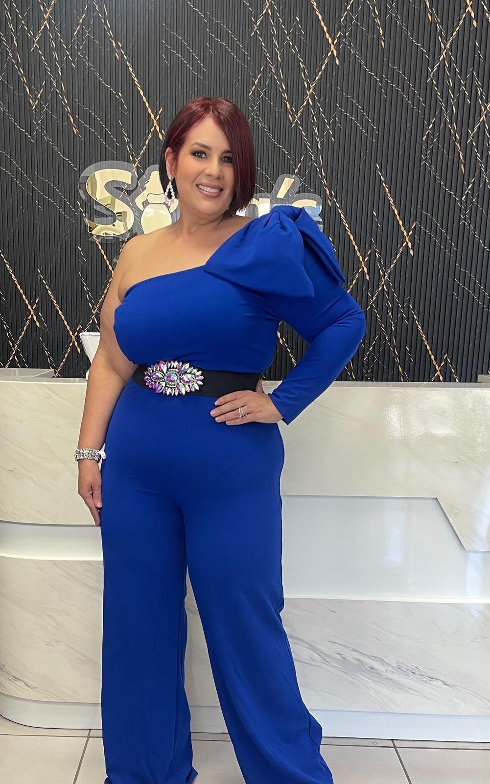Plus one shoulder Jumpsuit