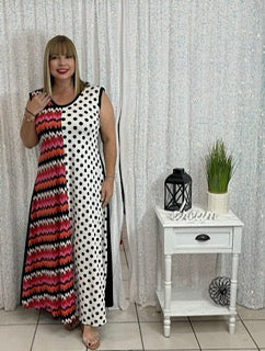 Plus print maxi dress by: Claudia Orozco
