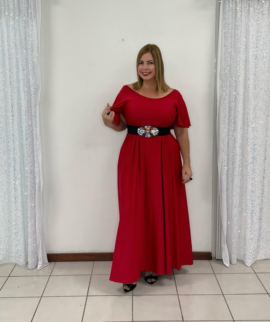 Plus Maxi dress Red by: Claudia Orozco