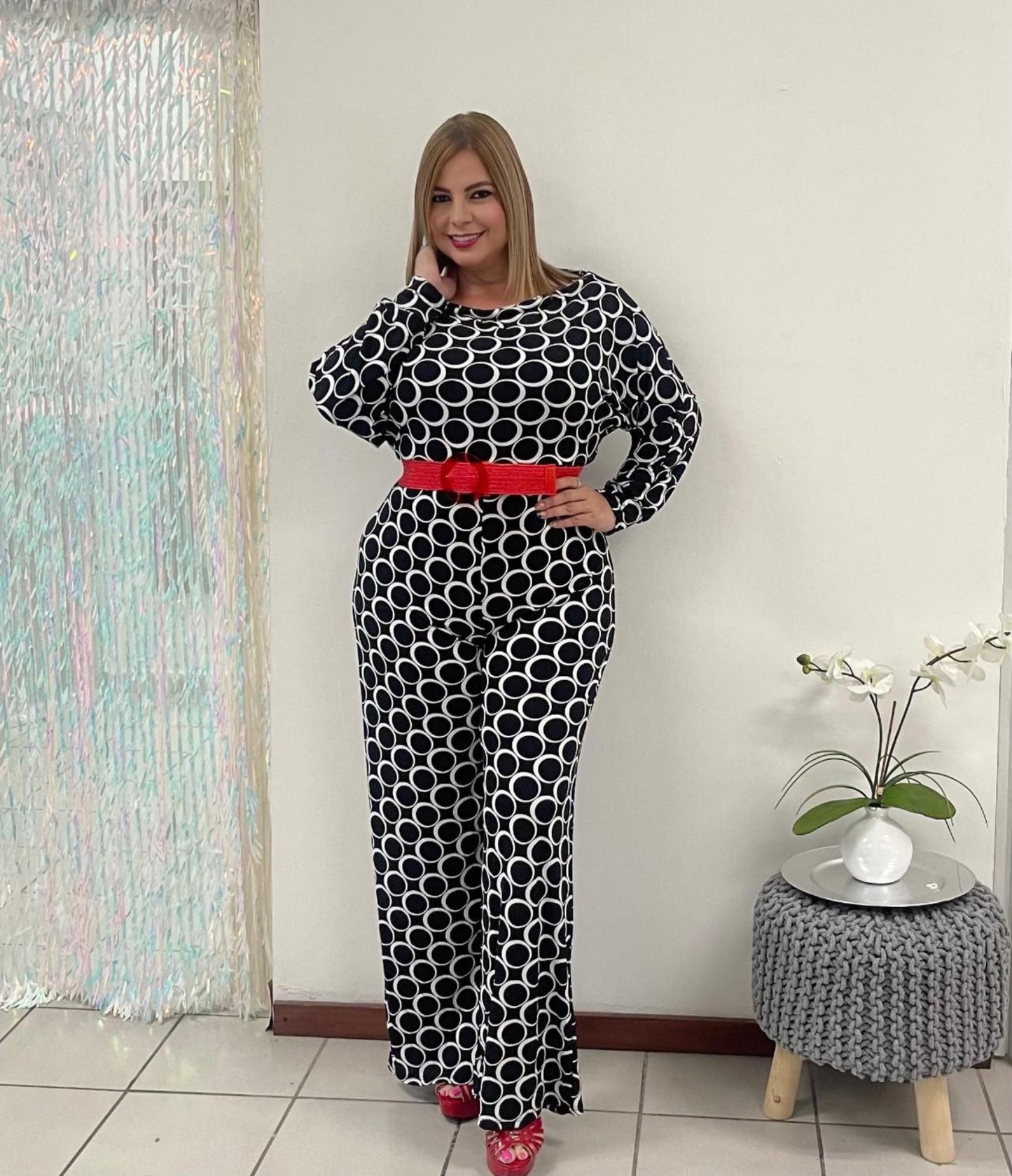 Plus B & W Jumsuit