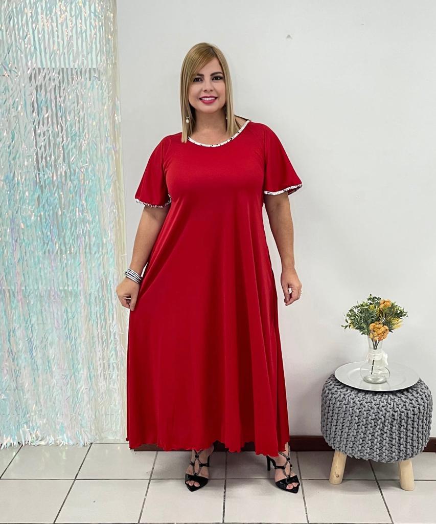 Plus Red Maxi Dress By: Zoraya Desing