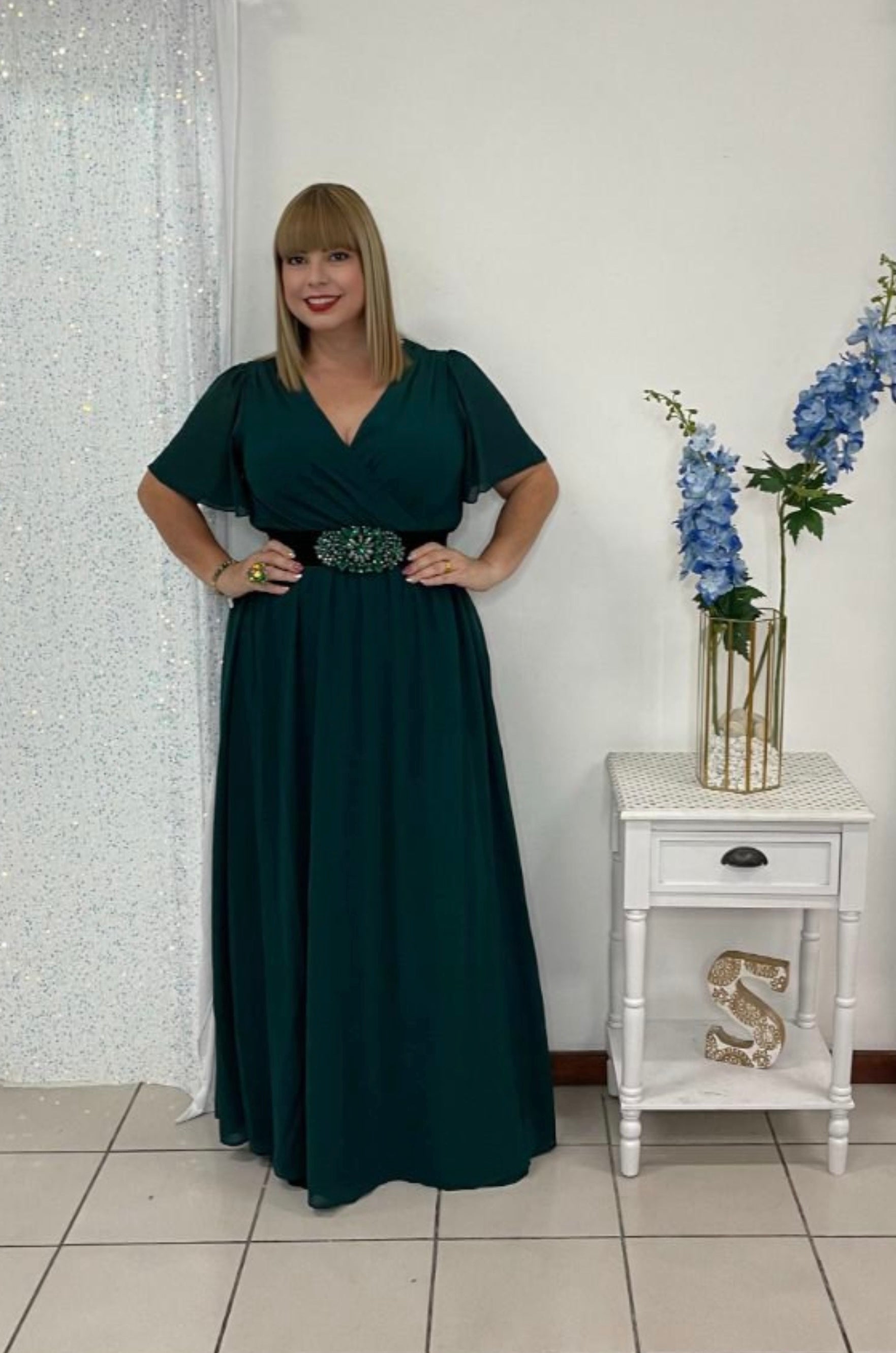 dark green bridesmaid dress Women Plus Green Maxi Dress