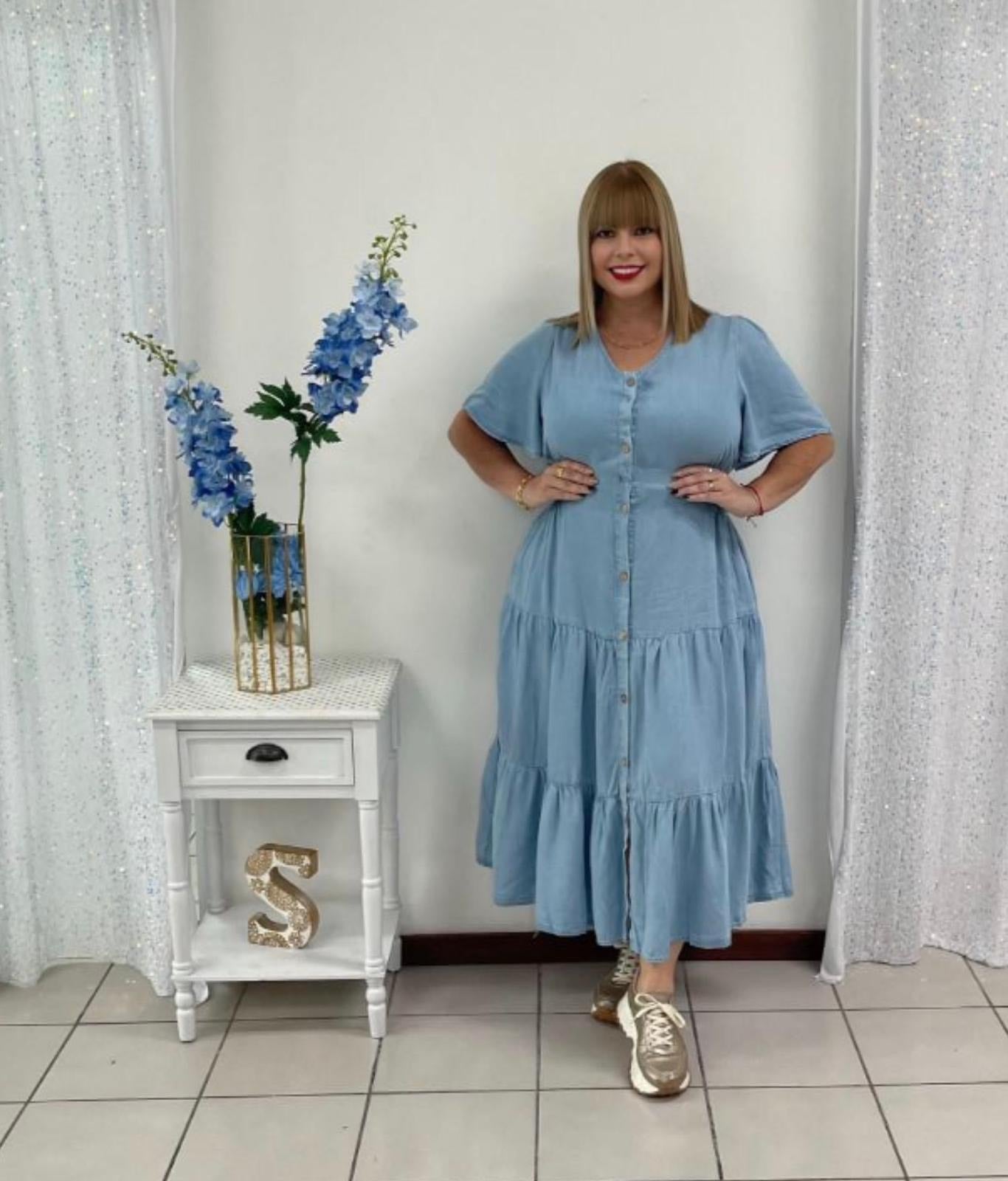 plus light blue denim with buttons
