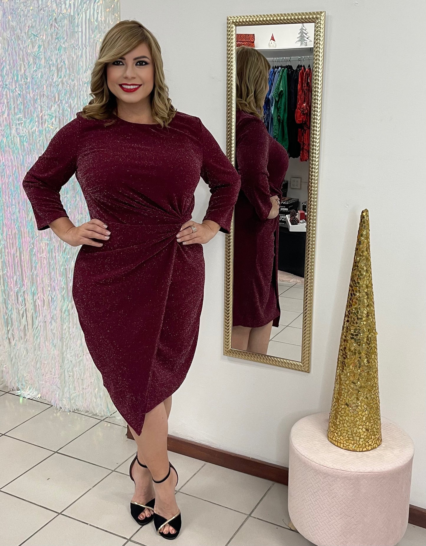Plus Glitter Short Dress