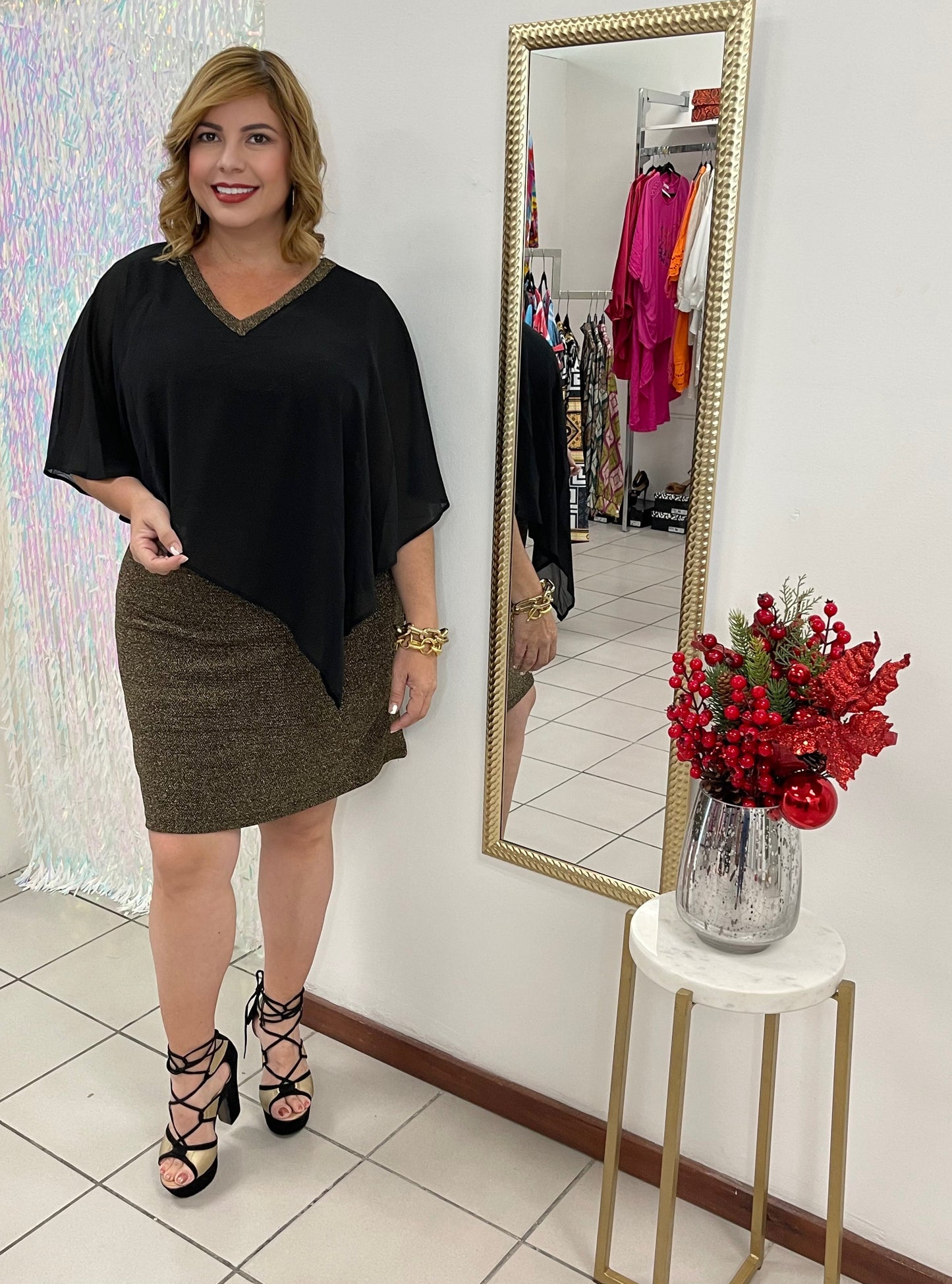 Plus Gold & Blanck Dress