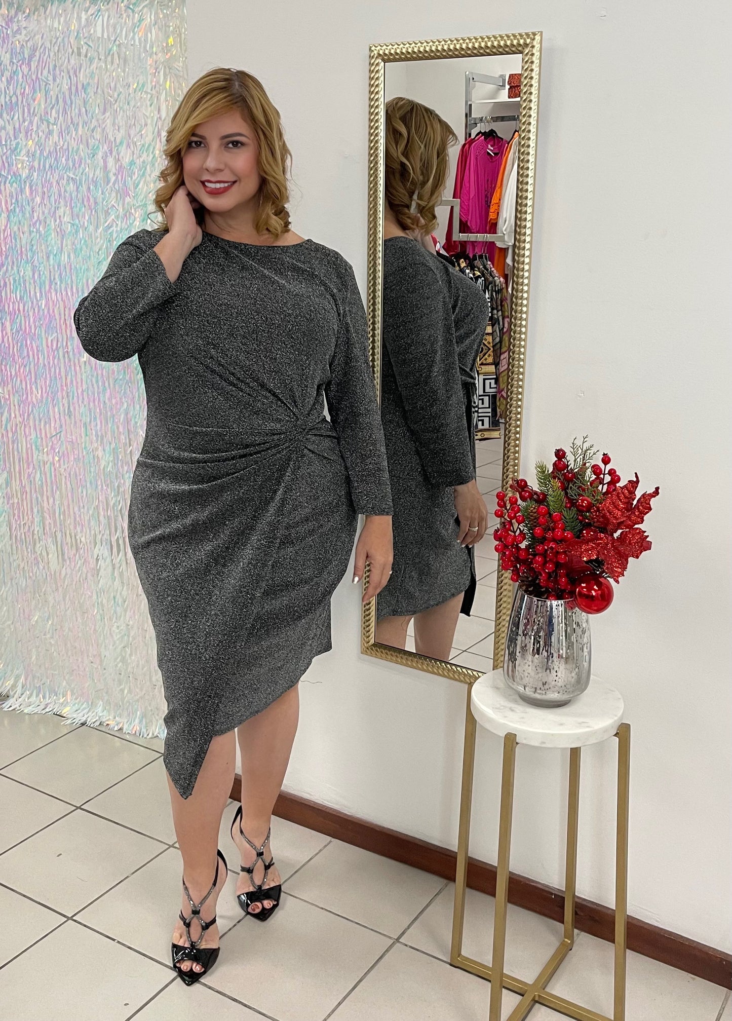 Plus Glitter Short Dress