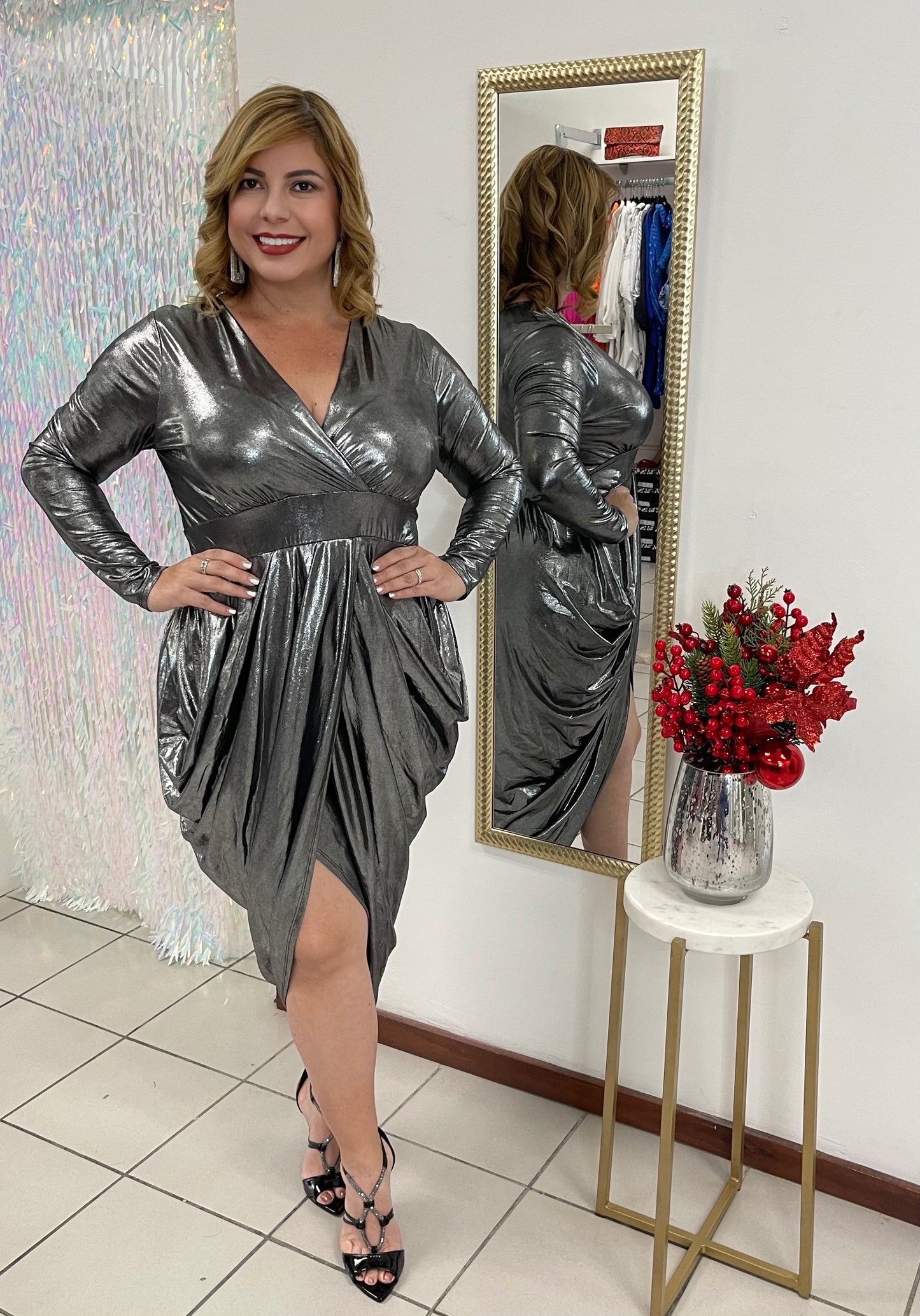 Plus Silver Dress