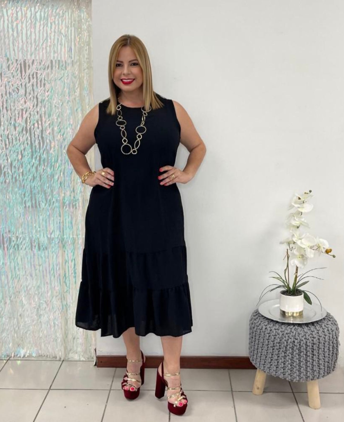 Plus Black Short Dress