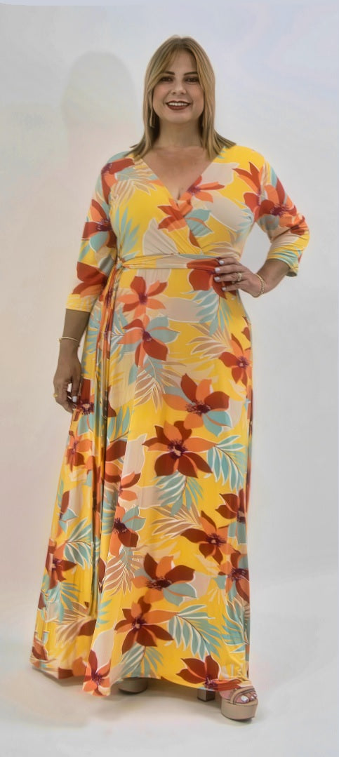 Plus Flowers maxi dress