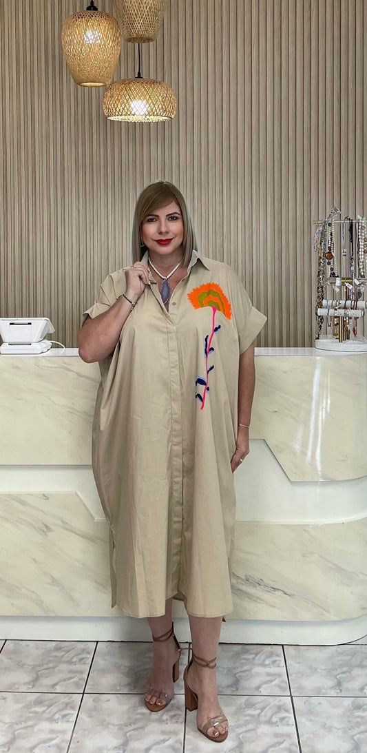 Nude plus Italian long dress