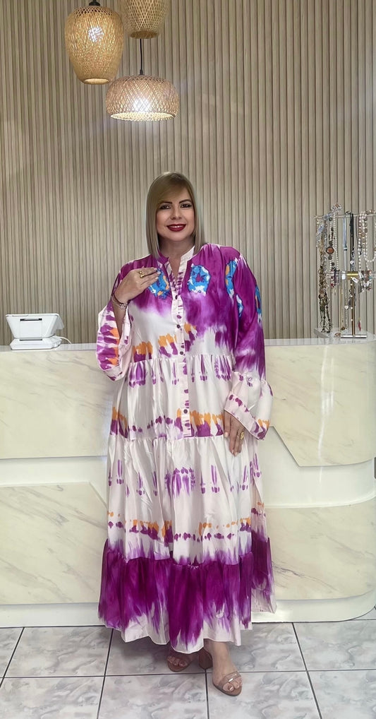 Tie dye Italian plus dress