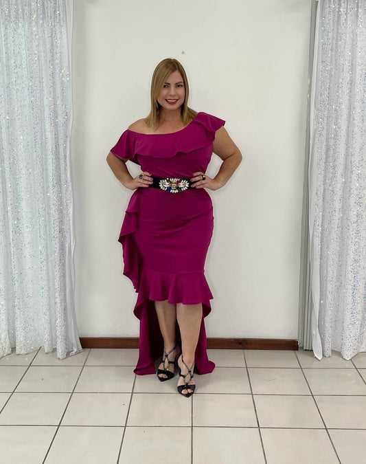 Plus Vestido Hilow Magenta