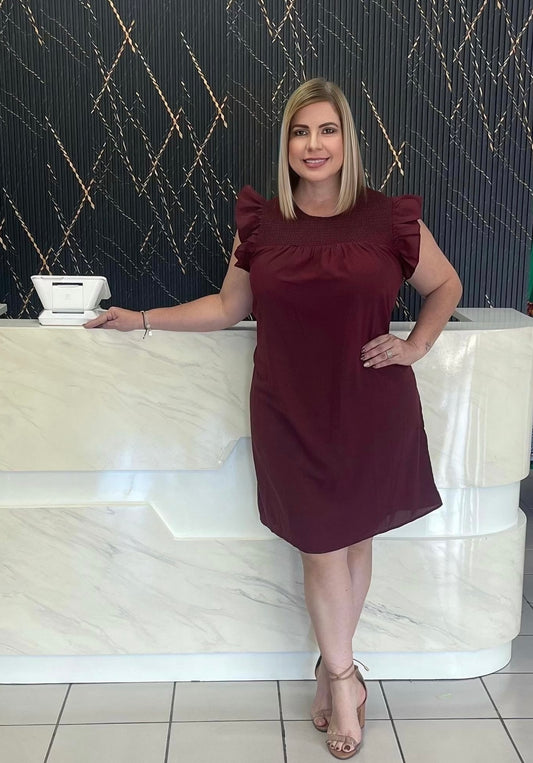 Burgandy short dress